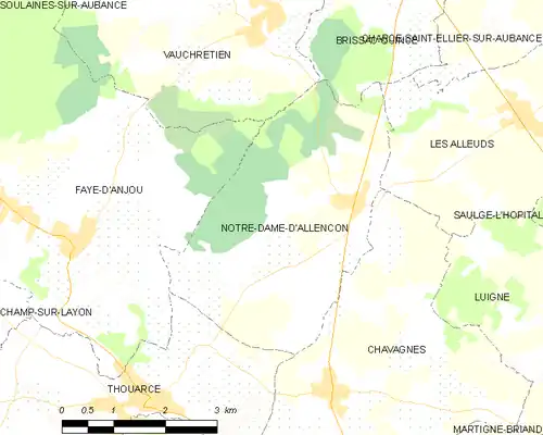 Detailkaart van de gemeente