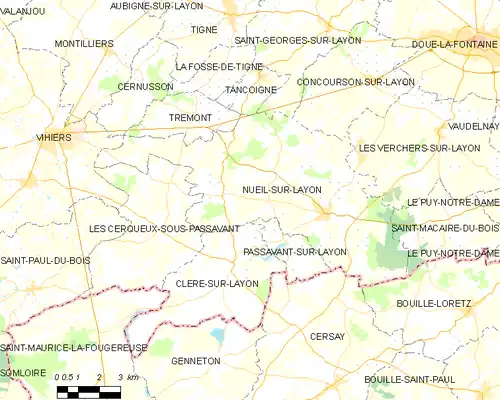 Detailkaart van de gemeente