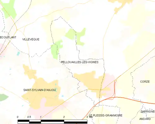 Detailkaart van de gemeente