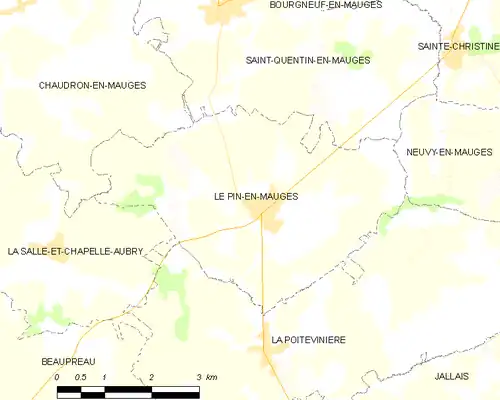 Detailkaart van de gemeente