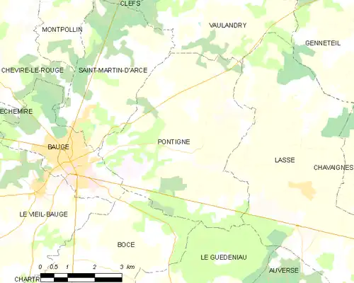 Detailkaart van de gemeente