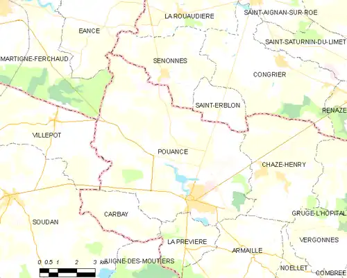 Detailkaart van de gemeente