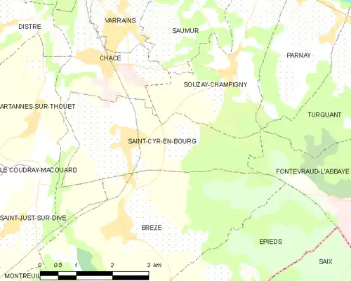 Detailkaart van de gemeente