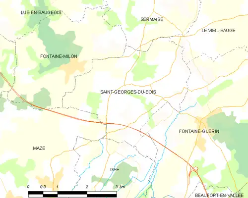 Detailkaart van de gemeente