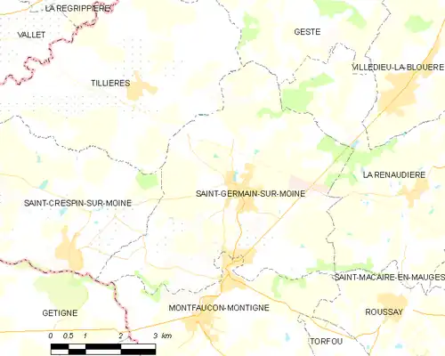 Detailkaart van de gemeente