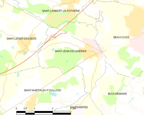 Detailkaart van de gemeente