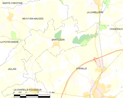 Detailkaart van de gemeente