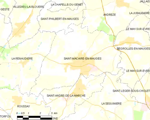 Detailkaart van de gemeente