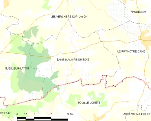 Detailkaart van de gemeente