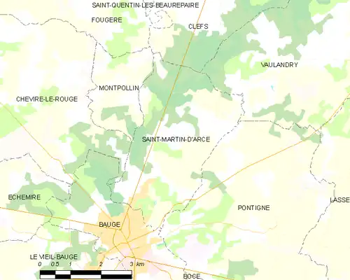 Detailkaart van de gemeente