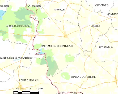 Detailkaart van de gemeente