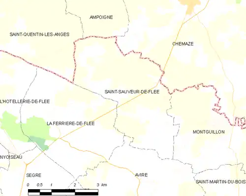 Detailkaart van de gemeente