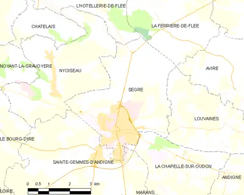 Detailkaart van de gemeente