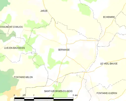 Detailkaart van de gemeente