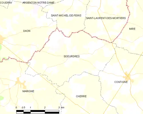 Detailkaart van de gemeente