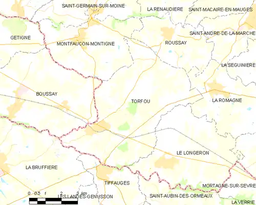 Detailkaart van de gemeente