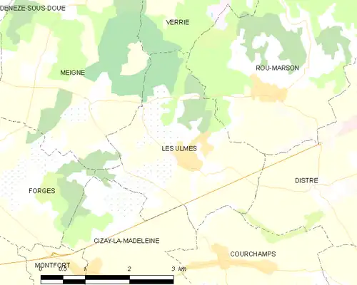 Detailkaart van de gemeente