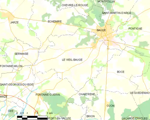 Detailkaart van de gemeente