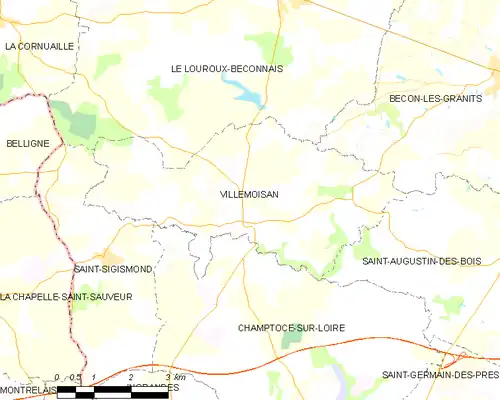 Detailkaart van de gemeente