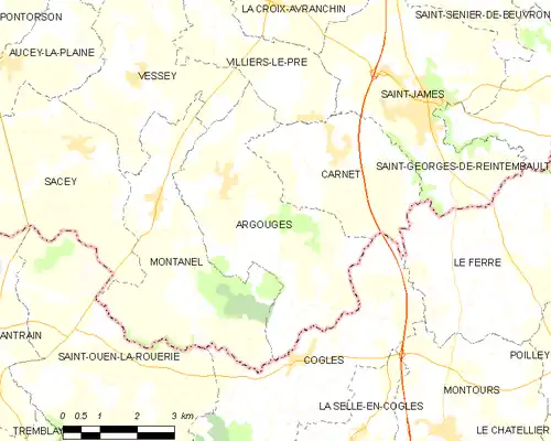 Detailkaart van de gemeente