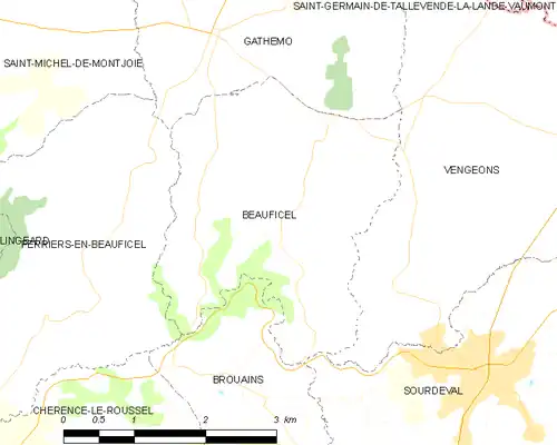 Detailkaart van de gemeente