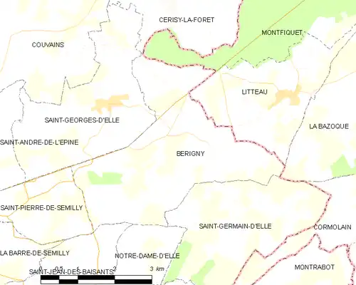 Detailkaart van de gemeente