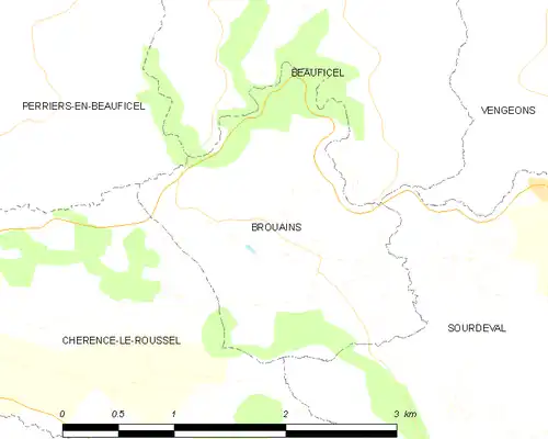 Detailkaart van de gemeente