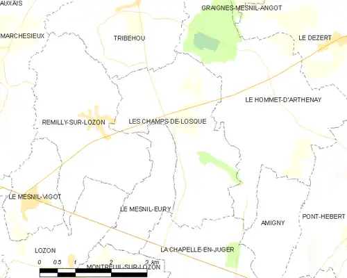 Detailkaart van de gemeente