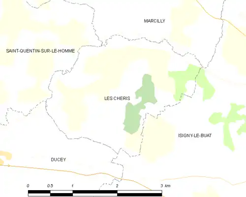 Detailkaart van de gemeente