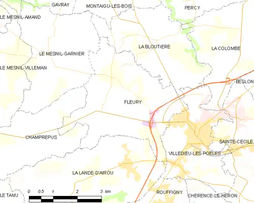 Detailkaart van de gemeente