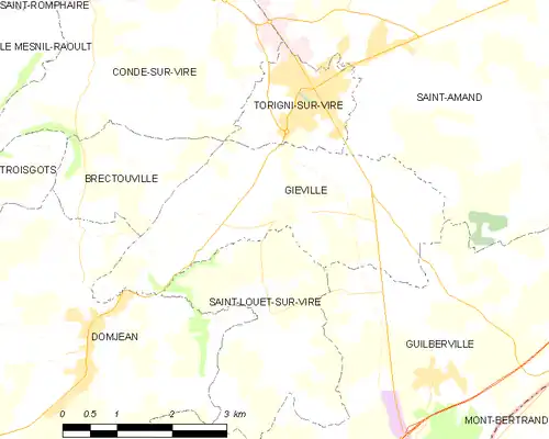 Detailkaart van de gemeente