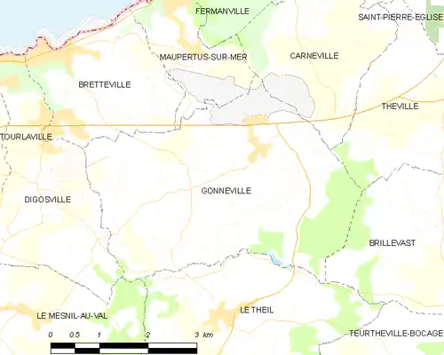 Detailkaart van de gemeente