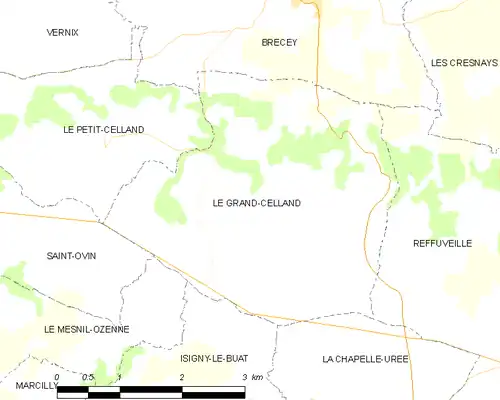 Detailkaart van de gemeente