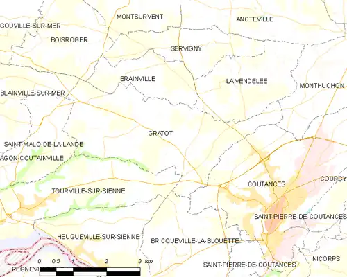 Detailkaart van de gemeente