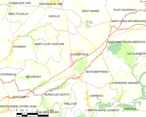 Detailkaart van de gemeente