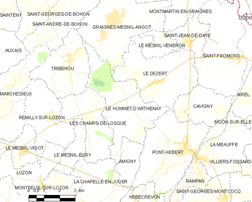 Detailkaart van de gemeente