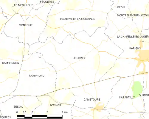 Detailkaart van de gemeente