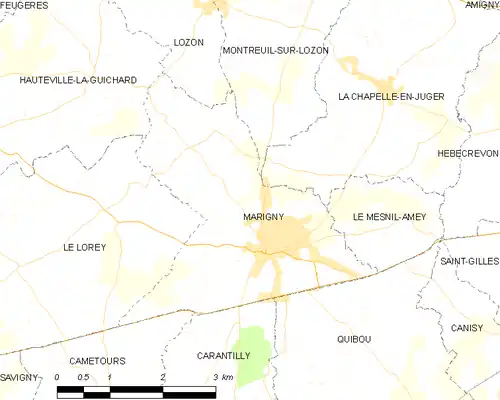 Detailkaart van de gemeente