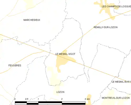 Detailkaart van de gemeente