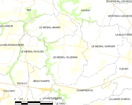 Detailkaart van de gemeente