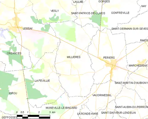 Detailkaart van de gemeente