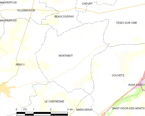 Detailkaart van de gemeente