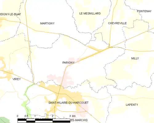 Detailkaart van de gemeente