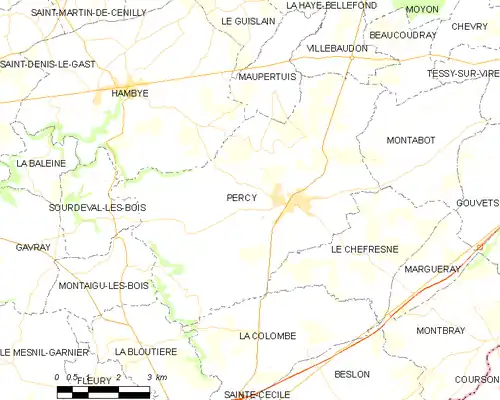 Detailkaart van de gemeente