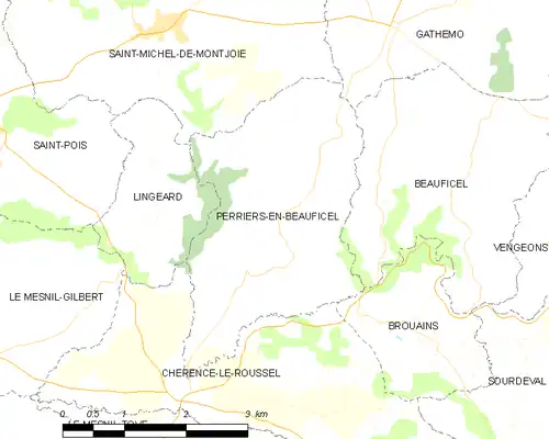 Detailkaart van de gemeente