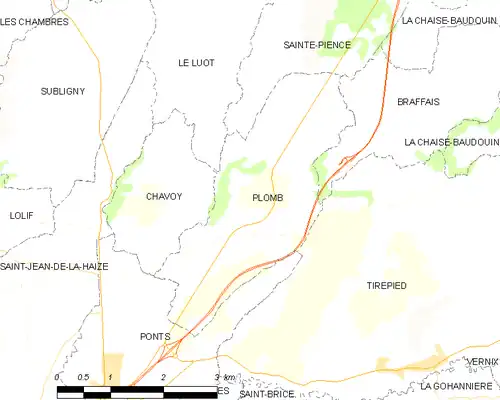 Detailkaart van de gemeente