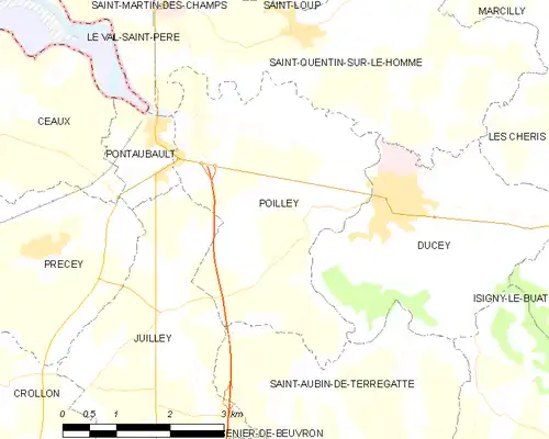 Detailkaart van de gemeente