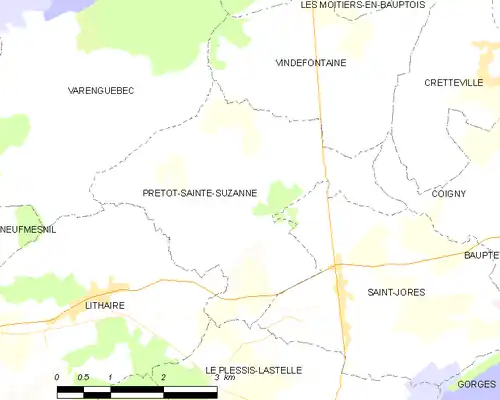 Detailkaart van de gemeente