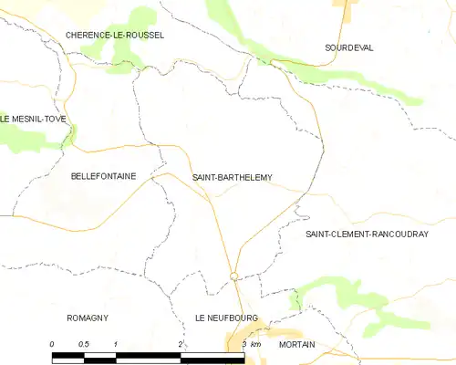 Detailkaart van de gemeente