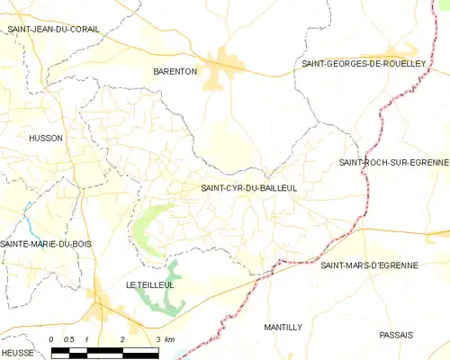 Detailkaart van de gemeente